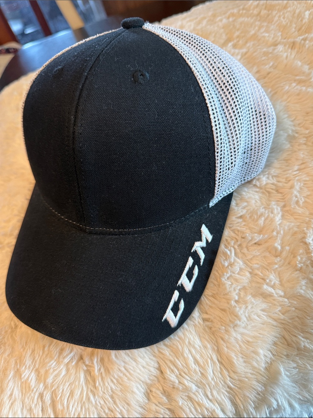 CCM hockey Black and White Mesh Trucker Hat